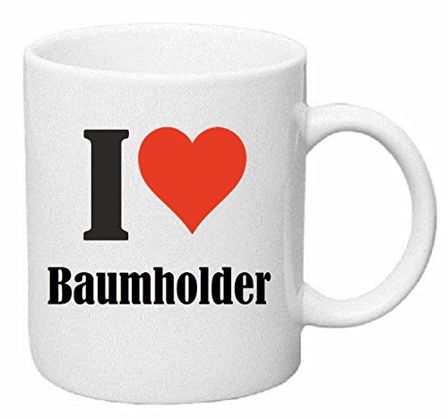 Reifen-Markt Kaffeetasse I Love Baumholder Keramik Höhe 9,5cm ? 8cm in Weiß von Reifen-Markt