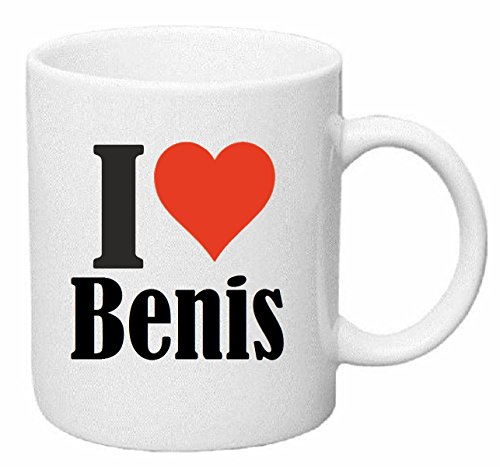 Reifen-Markt Kaffeetasse I Love Benis Keramik Höhe 9,5cm ? 8cm in Weiß von Reifen-Markt