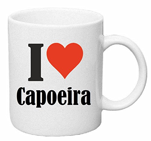 Reifen-Markt Kaffeetasse I Love Capoeira Keramik Höhe 9,5cm ? 8cm in Weiß von Reifen-Markt