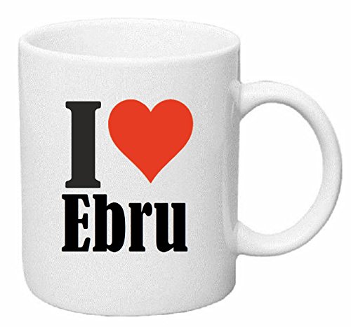 Reifen-Markt Kaffeetasse I Love Ebru Keramik Höhe 9,5cm ? 8cm in Weiß von Reifen-Markt