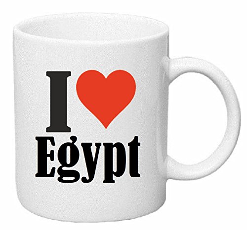 Reifen-Markt Kaffeetasse I Love Egypt Keramik Höhe 9,5cm ? 8cm in Weiß von Reifen-Markt