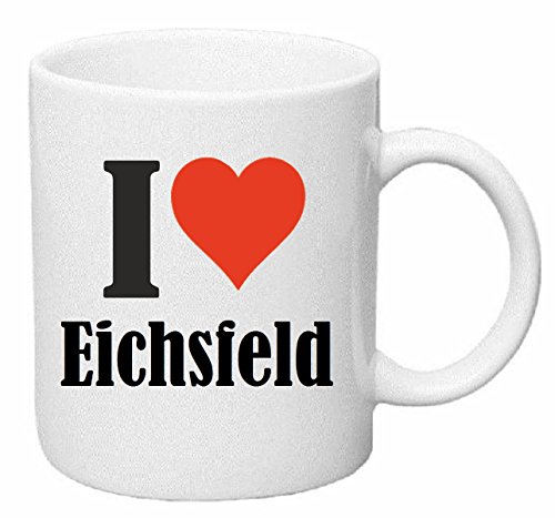 Reifen-Markt Kaffeetasse I Love Eichsfeld Keramik Höhe 9,5cm ? 8cm in Weiß von Reifen-Markt