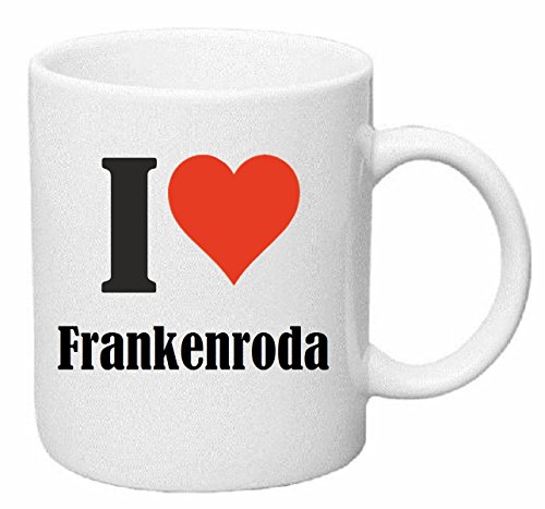 Reifen-Markt Kaffeetasse I Love Frankenroda Keramik Höhe 9,5cm ? 8cm in Weiß von Reifen-Markt