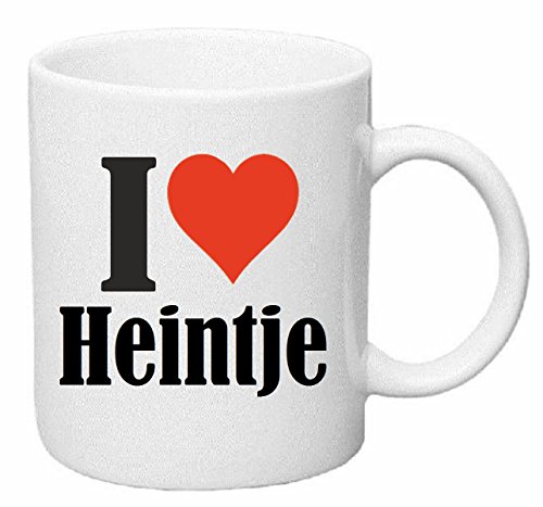 Reifen-Markt Kaffeetasse I Love Heintje Keramik Höhe 9,5cm ? 8cm in Weiß von Reifen-Markt