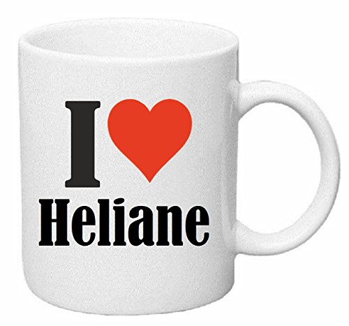 Reifen-Markt Kaffeetasse I Love Heliane Keramik Höhe 9,5cm ? 8cm in Weiß von Reifen-Markt