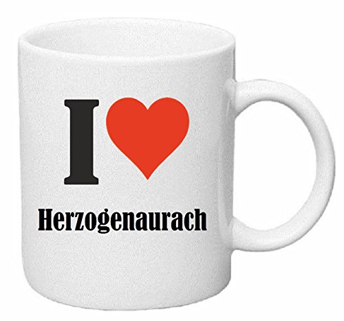 Reifen-Markt Kaffeetasse I Love Herzogenaurach Keramik Höhe 9,5cm ? 8cm in Weiß von Reifen-Markt