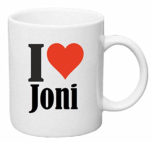 Reifen-Markt Kaffeetasse I Love Joni Keramik Höhe 9,5cm ? 8cm in Weiß von Reifen-Markt