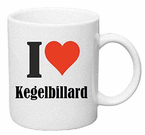 Reifen-Markt Kaffeetasse I Love Kegelbillard Keramik Höhe 9,5cm ? 8cm in Weiß von Reifen-Markt
