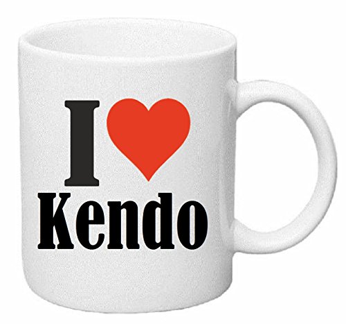 Reifen-Markt Kaffeetasse I Love Kendo Keramik Höhe 9,5cm ? 8cm in Weiß von Reifen-Markt