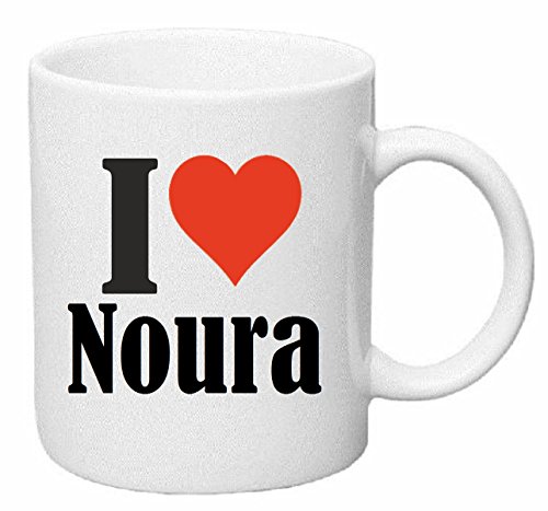Reifen-Markt Kaffeetasse I Love Noura Keramik Höhe 9,5cm ? 8cm in Weiß von Reifen-Markt