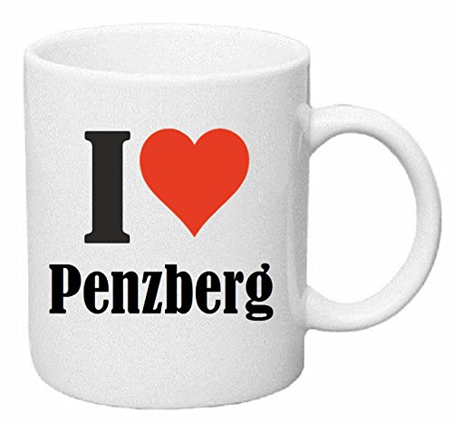 Reifen-Markt Kaffeetasse I Love Penzberg Keramik Höhe 9,5cm ? 8cm in Weiß von Reifen-Markt