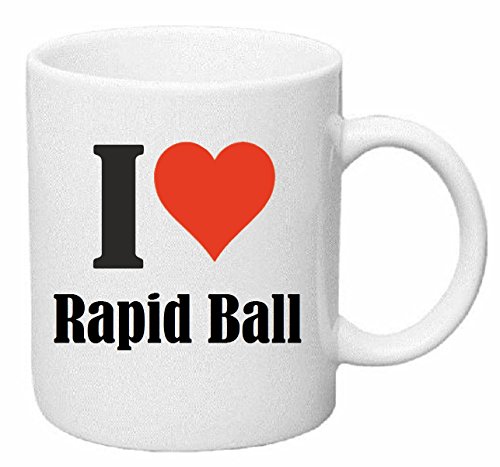 Reifen-Markt Kaffeetasse I Love Rapid Ball Keramik Höhe 9,5cm ? 8cm in Weiß von Reifen-Markt