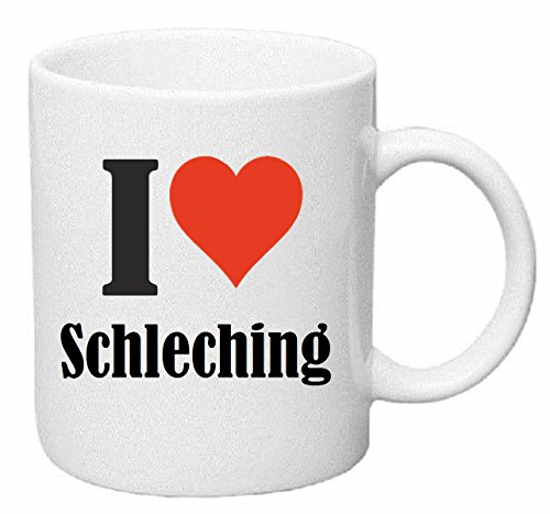 Reifen-Markt Kaffeetasse I Love Schleching Keramik Höhe 9,5cm ? 8cm in Weiß von Reifen-Markt