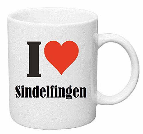 Reifen-Markt Kaffeetasse I Love Sindelfingen Keramik Höhe 9,5cm ? 8cm in Weiß von Reifen-Markt