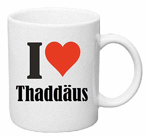 Reifen-Markt Kaffeetasse I Love Thaddäus Keramik Höhe 9,5cm ? 8cm in Weiß von Reifen-Markt