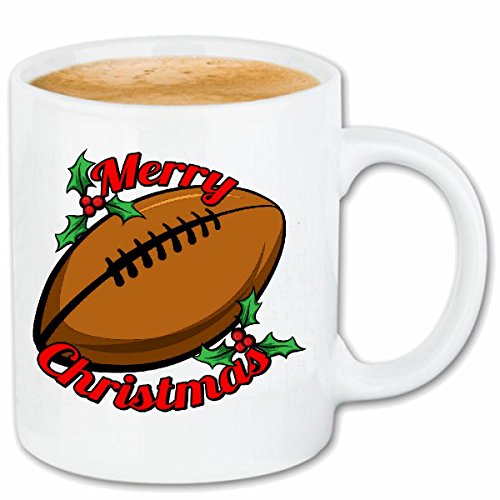 Reifen-Markt Kaffeetasse MERRY CHRISTMAS FOOTBALL WEIHNACHTEN GESCHENK WEIHNACHTSMANN FOOTBALL MANNSCHAFT FUßBALL AMERICAN FOOTBALL TEAM COLLEGE FOOTBALL von Reifen-Markt