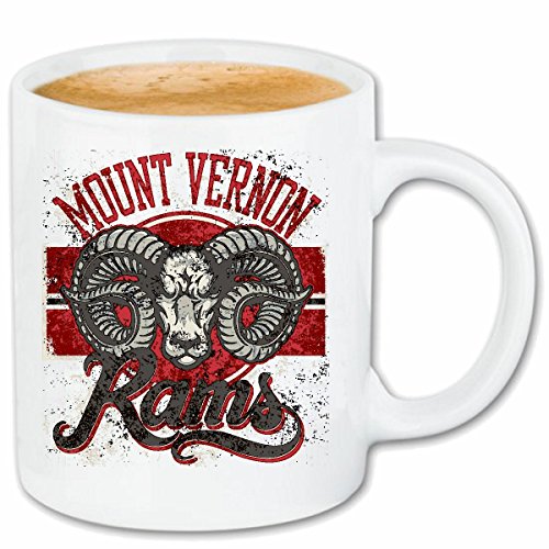 Reifen-Markt Kaffeetasse MOUNT VERNON RAMS BÜFFEL WASSERBÜFFEL DODGE RAM VERNON BÜFFELREITEN WILDTIER Keramik 330 ml in Weiß von Reifen-Markt