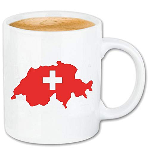 Reifen-Markt Kaffeetasse SCHWEIZ - SCHWITZER LAND - BASEL - ZÜRICH - ZUG Keramik 330 ml in Weiß von Reifen-Markt