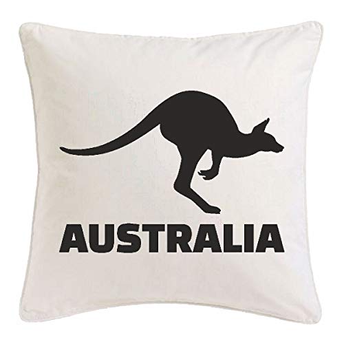 Reifen-Markt Kissenbezug 40x40cm AUSTRALIEN - AUSTRALIER - AUSTRALIERIN - KÄNGURU - Australia aus Mikrofaser in Weiß von Reifen-Markt