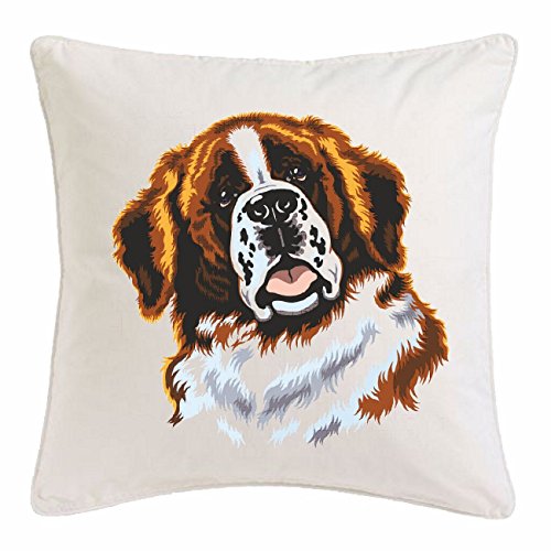 Reifen-Markt Kissenbezug 40x40cm Bernhardiner Hundezucht HAUSHUND HUNDEZWINGER ZÜCHTER WELPE ERZIEHUNG Pflege aus Mikrofaser in Weiß von Reifen-Markt