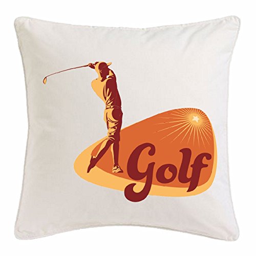 Reifen-Markt Kissenbezug 40x40cm Golf Golfball GOLFSCHLÄGER GOLFPLATZ GOLFCLUB aus Mikrofaser in Weiß von Reifen-Markt