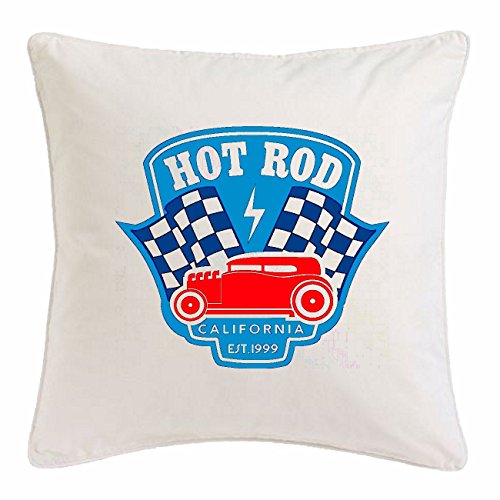 Reifen-Markt Kissenbezug 40x40cm HOT Rod California Hotrod 1999 US CAR America VEREINIGTE Staaten Ultra Immer Retro ACHT Zylinder aus Mikrofaser in Weiß von Reifen-Markt