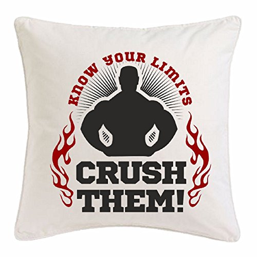 Reifen-Markt Kissenbezug 40x40cm Know Your Limits Crush Them Bodybuilding Gym KRAFTTRAINING FITNESSSTUDIO Muskelaufbau NAHRUNGSERGÄNZUNG Gewichtheben Bodybuilder aus Mikrofaser in Weiß Reifen-Markt Kissenbezug 40x40cm Know Your Limits Crush Them Bodybuilding Gym KRAFTTRAINING FITNESSSTUDIO Muskelaufbau NAHRUNGSERGÄNZUNG Gewichtheben Bodybuilder aus Mikrofaser in Weiß von Reifen-Markt