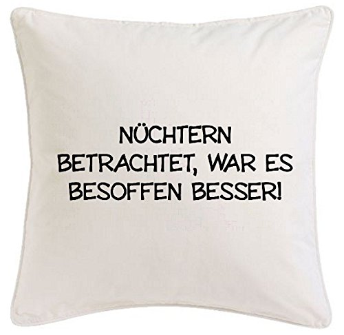 Reifen-Markt Kissenbezug 40x40cm Nüchtern Betrachtet War Es Besoffen Besser Alkoho aus Mikrofaser geschmackvolle Dekoration für jedes Wohnzimmer oder Schlafzimmer Reifen-Markt Kissenbezug 40x40cm Nüchtern Betrachtet War Es Besoffen Besser Alkoho aus Mikrofaser geschmackvolle Dekoration für jedes Wohnzimmer oder Schlafzimmer von Reifen-Markt