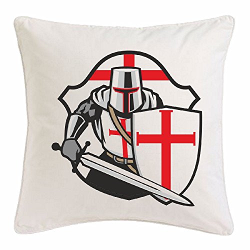 Reifen-Markt Kissenbezug 40x40cm Ritter Logo MIT Schild Ritter Schwert RITTERRÜSTUNG RITTERBURG RITTERHELM SCHUTZSCHILD aus Mikrofaser in Weiß von Reifen-Markt