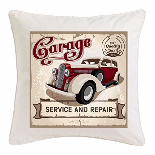 Reifen-Markt Kissenbezug 40x40cm Service UND Reparatur Werkstatt Oldtimer HOT Rod US CAR MUCLE CAR V8 Route 66 USA Amerika aus Mikrofaser in Weiß Reifen-Markt Kissenbezug 40x40cm Service UND Reparatur Werkstatt Oldtimer HOT Rod US CAR MUCLE CAR V8 Route 66 USA Amerika aus Mikrofaser in Weiß von Reifen-Markt