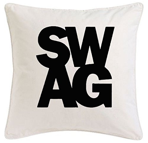 Reifen-Markt Kissenbezug 40x40cm Swag Swagger Hiphop Rap Musik Cool Style Fashion aus Mikrofaser geschmackvolle Dekoration für jedes Wohnzimmer oder Schlafzimmer von Reifen-Markt