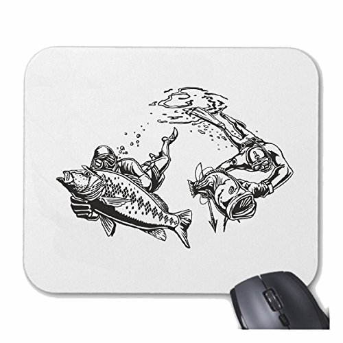 Reifen-Markt Mousepad Angel Angel Angeln Fisch Meer Angeln Boot Angeln Angeln Hacken Angelschnur Netze für Ihren Laptop, Notebook oder PC Internet. (mit Windows, Linux, etc.) in weiß von Reifen-Markt