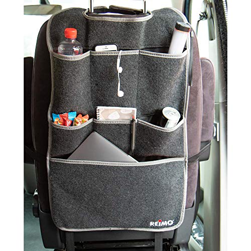 Rücksitz Organizer passend für T5 T6 Sitztasche für Fahrer oder Beifahrersitz Rückenlehnenschutz Filz anthrazit von Reimo