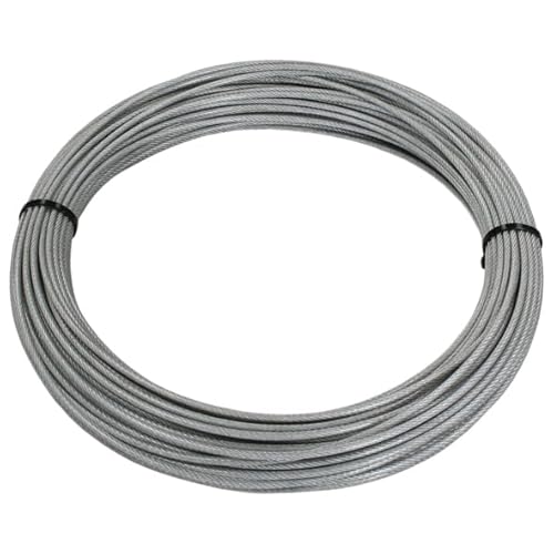 Drahtseil klar ummantelt Ø 5/7 mm mit Aufbau 7x7, 10 Meter aus Edelstahl V4A Seil Edelstahlseil Drahtseile Stahlseil Geländerseil Rankhilfe VA A4 AISI316 AISI 316 Boot von Reinartz