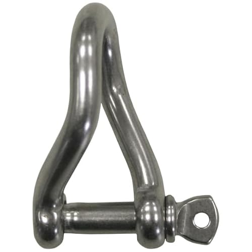 Schäkel gedrehte Form Ø 10 mm Edelstahl V4A 1 Stück A4 Drehschäkel Rundschäkel D-Schäkel Verbinder Seil Drahtseil von Reinartz