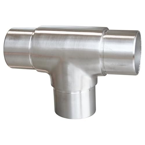 Steckfitting T-Stück, für Rohr Ø 42,4x2,5 Edelstahl V2A Rohrverbinder Verbinder für Rohre Geländerbau Geländer Treppen Balkongeländer Terrassengeländer Balkon Terrasse von Reinartz