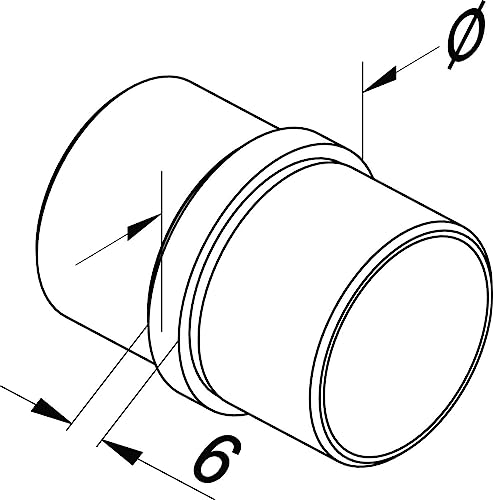 Steckfitting gerade, für Rohr Ø 33,7x2,0 Edelstahl V2A Rohrverbinder Verbinder für Rohre Geländerbau Geländer Treppen Balkongeländer Terrassengeländer Balkon Terrasse von Reinartz