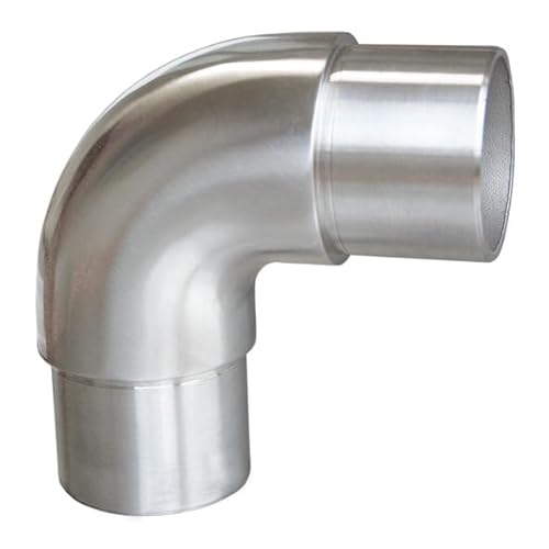 Steckfitting mit 90° Winkel, für Rohr Ø 42,4x2,5 Edelstahl V2A Rohrverbinder Verbinder für Rohre Geländerbau Geländer Treppen Balkongeländer Terrassengeländer Balkon Terrasse von Reinartz