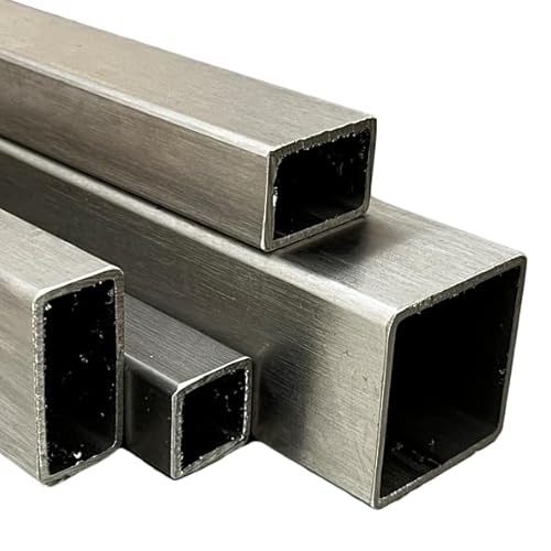 Vierkantrohr 60 x 60 x 2,0 mm, Länge 1450 mm Edelstahl V2A 1.4301 VA A2 Rohr Quadratrohr Rechteckrohr geschliffen 1 Stück von Reinartz