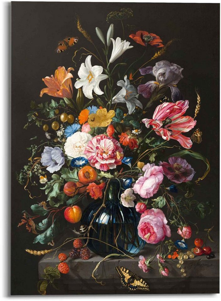 Reinders! Glasbild Glasbild Stilleben mit Blumen Mauritshuis - Alte Meister, Blumen (1 St) von Reinders!
