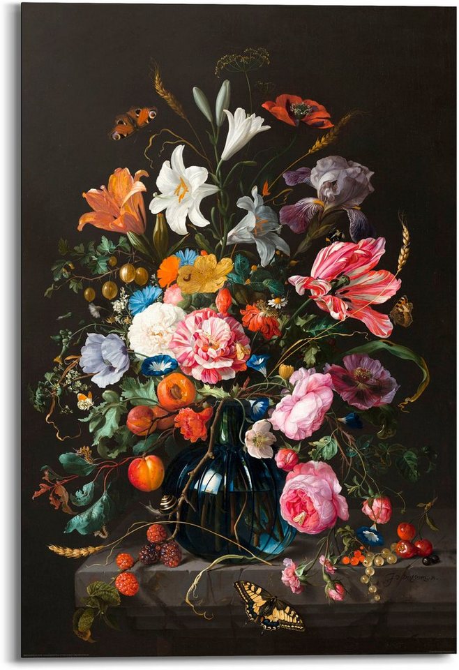 Reinders! Holzbild Stilleben Blumen in Vase Jan Davidsz de Heem, (1 St) von Reinders!