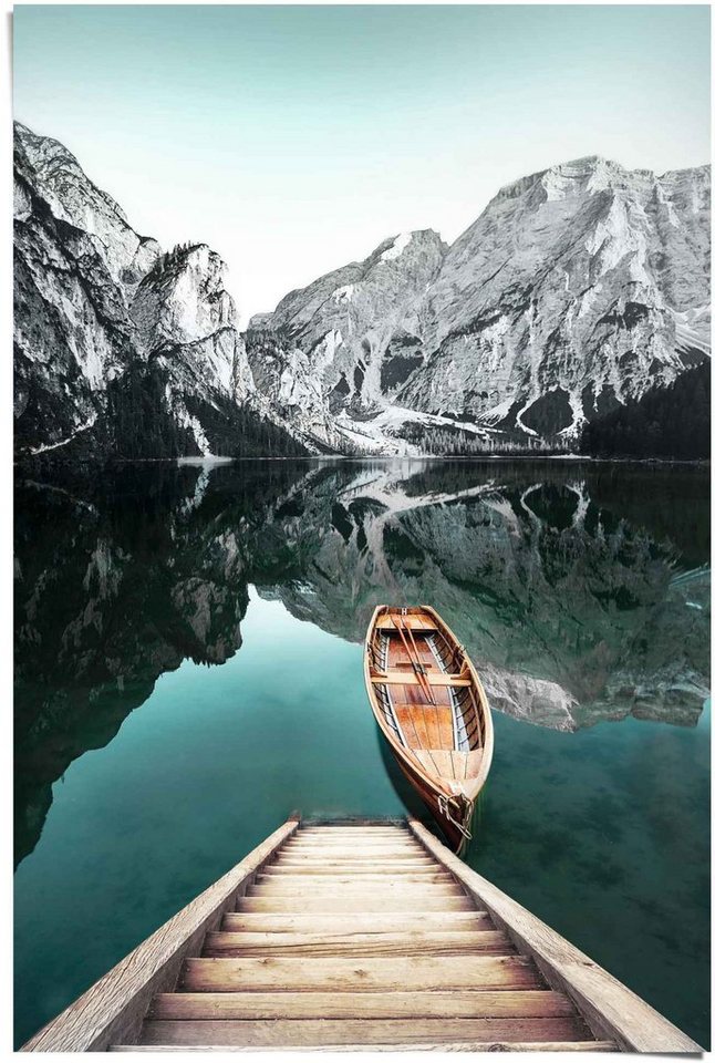 Reinders! Poster Berg See Rocky Mountains - Glacier - Winter, (1 St) von Reinders!