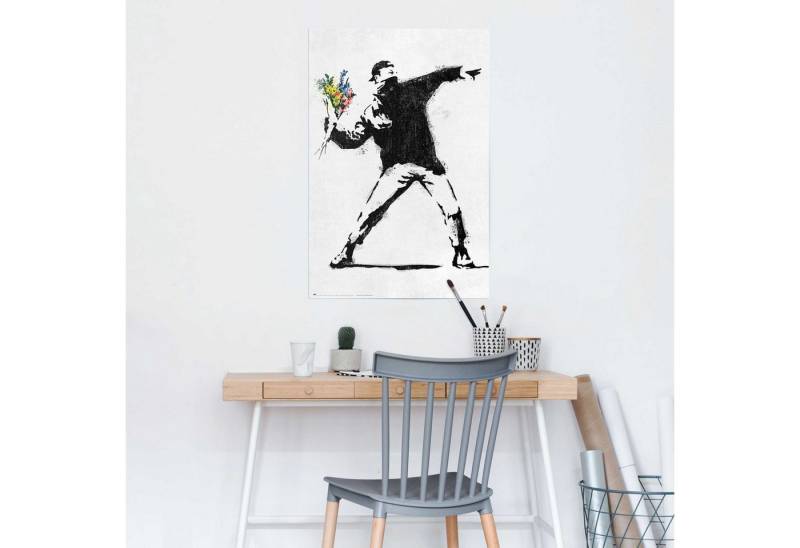 Reinders! Poster Brandalised - the flower thrower Reinders! Poster Brandalised - the flower thrower von Reinders!