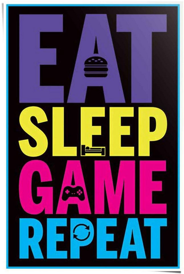 Reinders! Poster Eat sleep game repeat, (1 St) von Reinders!