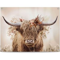 Reinders Poster "Highlander in Blumen", Outdoor für Garten oder Balkon von Reinders!