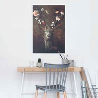 Reinders Poster "Hirsch Romantisch - Kolibri - Schmetterling - Blumenkranz", Hirschbilder-Tiere, (1 St.) von Reinders!