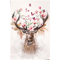 Reinders Poster "Hirsch in Blumen" von Reinders!