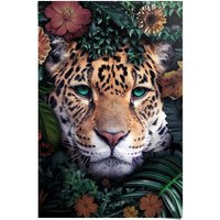 Reinders Poster "Leopard Blumen - Pflanzen - Farbenfroh - Tiermotiv", (1 St.) von Reinders!