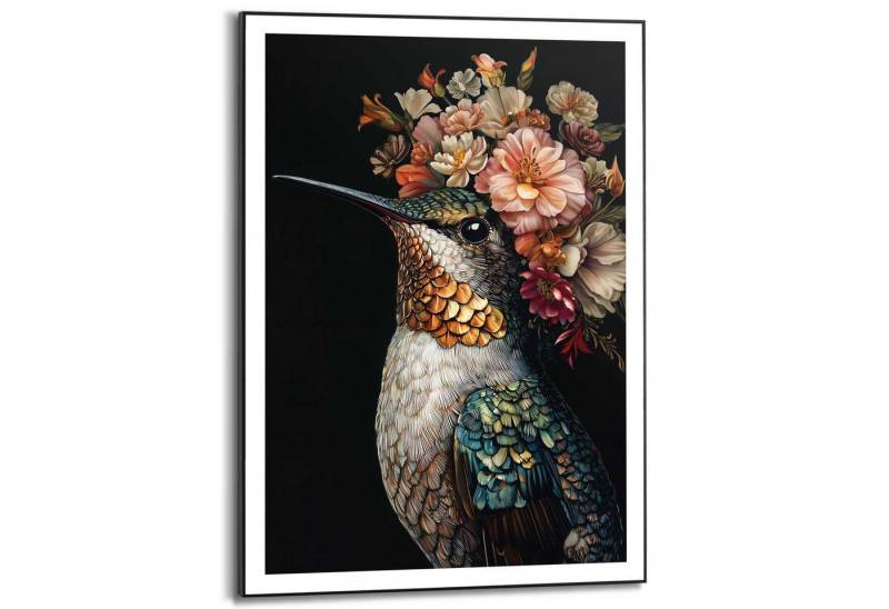 Reinders! Poster Lovely Hummingbird, Wohnzimmer - Kolibri - Blumen - Mehrfarbig - MDF - Tiere - 50x70 cm von Reinders!