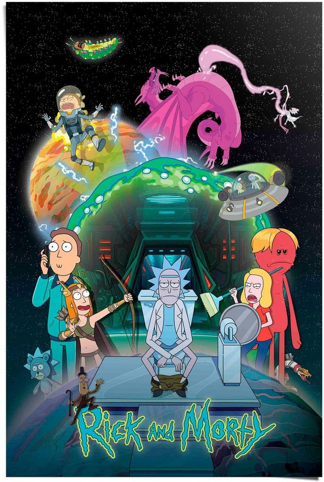 Reinders! Poster Rick and Morty - toilet adventure Reinders! Poster Rick and Morty - toilet adventure von Reinders!